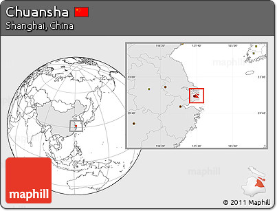 Blank Location Map of Chuansha, highlighted country