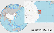 Gray Location Map of Chuansha, highlighted country, highlighted parent region
