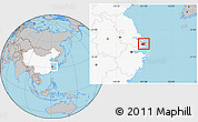Gray Location Map of Chuansha, highlighted country