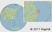 Savanna Style Location Map of Chuansha, highlighted parent region, hill shading