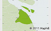 Physical Map of Chuansha, lighten