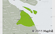 Physical Map of Chuansha, lighten, semi-desaturated
