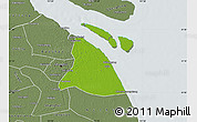 Physical Map of Chuansha, semi-desaturated