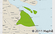 Physical Map of Chuansha, shaded relief outside
