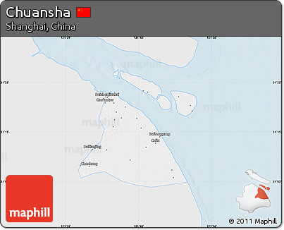 Silver Style Map of Chuansha, single color outside
