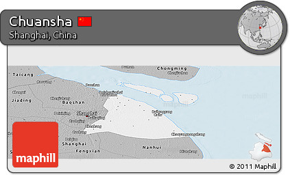 Gray Panoramic Map of Chuansha