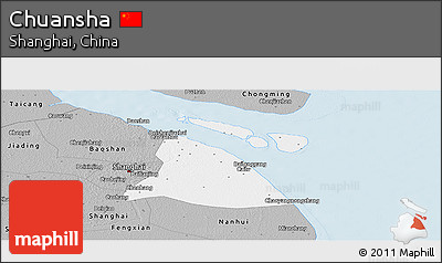 Gray Panoramic Map of Chuansha