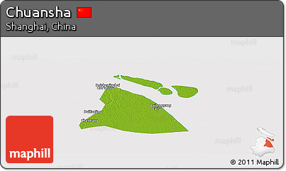 Physical Panoramic Map of Chuansha, cropped outside