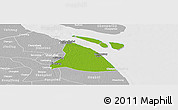 Physical Panoramic Map of Chuansha, lighten, desaturated