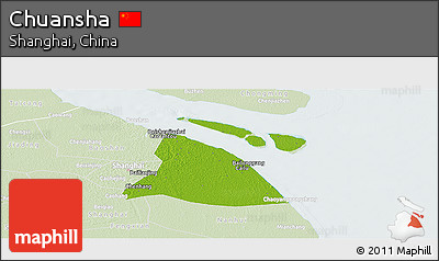 Physical Panoramic Map of Chuansha, lighten