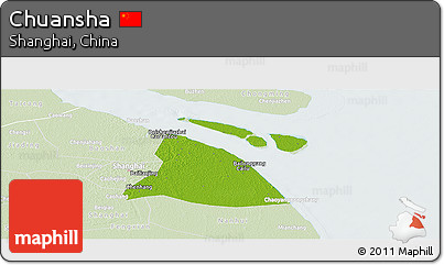 Physical Panoramic Map of Chuansha, lighten