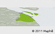Physical Panoramic Map of Chuansha, lighten, semi-desaturated