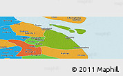 Physical Panoramic Map of Chuansha, political outside