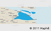 Political Panoramic Map of Chuansha, shaded relief outside