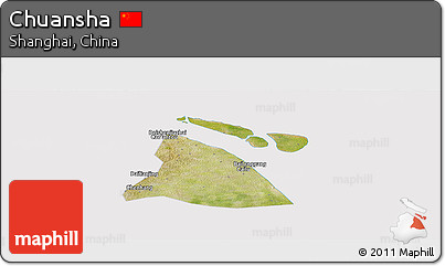 Satellite Panoramic Map of Chuansha, cropped outside