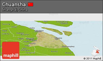 Satellite Panoramic Map of Chuansha, physical outside