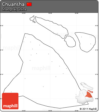 Blank Simple Map of Chuansha, cropped outside, no labels