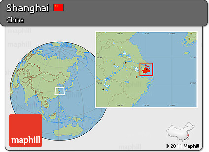 Savanna Style Location Map of Shanghai