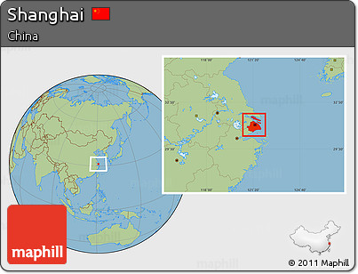 Savanna Style Location Map of Shanghai