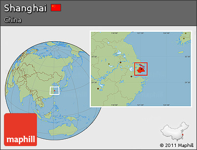 Savanna Style Location Map of Shanghai