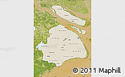 Shaded Relief Map of Shanghai, satellite outside