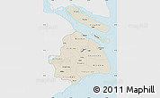 Shaded Relief Map of Shanghai, single color outside