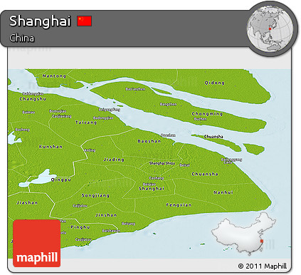 Physical Panoramic Map of Shanghai