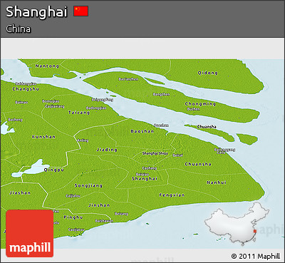 Physical Panoramic Map of Shanghai