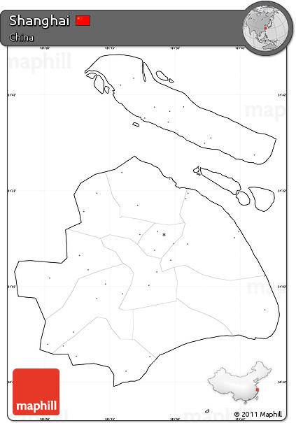 Blank Simple Map of Shanghai, cropped outside, no labels