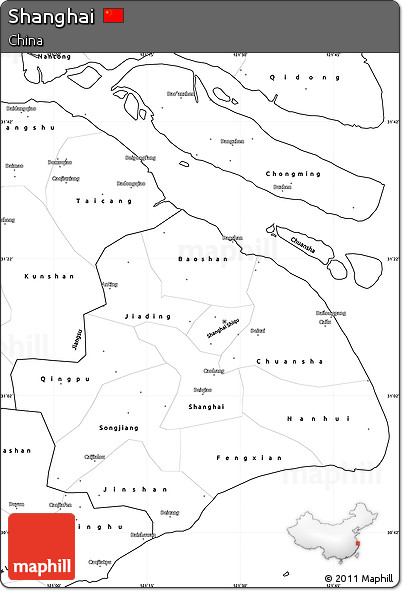 Blank Simple Map of Shanghai