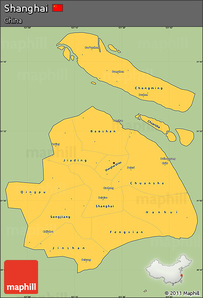 Savanna Style Simple Map of Shanghai, cropped outside