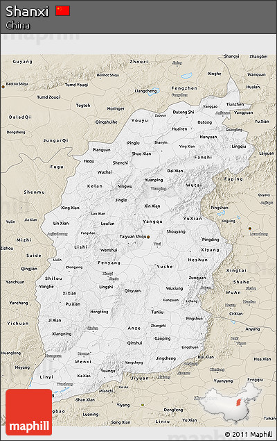 Classic Style 3D Map of Shanxi