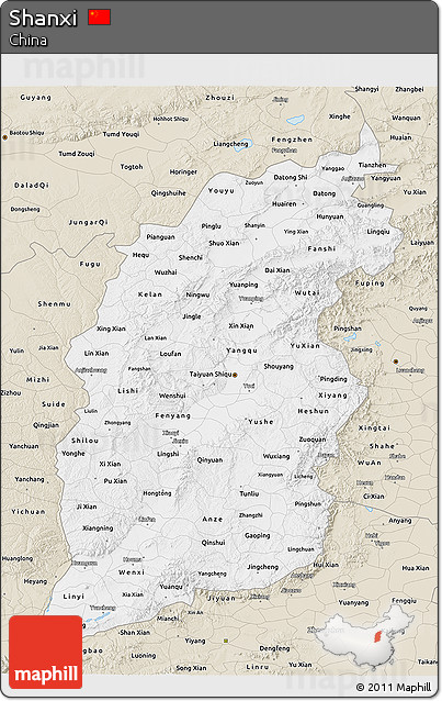 Classic Style 3D Map of Shanxi