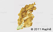 Physical 3D Map of Shanxi, cropped outside