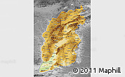 Physical 3D Map of Shanxi, desaturated