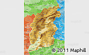 Physical 3D Map of Shanxi, political shades outside