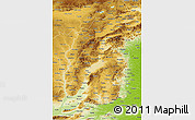 Physical 3D Map of Shanxi