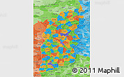 Political 3D Map of Shanxi, political shades outside