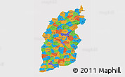 Political 3D Map of Shanxi, single color outside