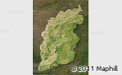 Satellite 3D Map of Shanxi, darken