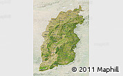 Satellite 3D Map of Shanxi, lighten
