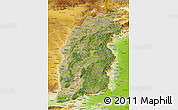 Satellite 3D Map of Shanxi, physical outside