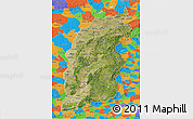 Satellite 3D Map of Shanxi, political outside