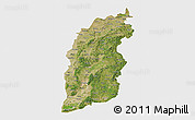 Satellite 3D Map of Shanxi, single color outside