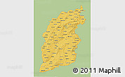 Savanna Style 3D Map of Shanxi, single color outside