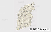 Shaded Relief 3D Map of Shanxi, cropped outside