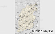 Shaded Relief 3D Map of Shanxi, desaturated