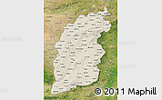 Shaded Relief 3D Map of Shanxi, satellite outside