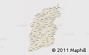 Shaded Relief 3D Map of Shanxi, single color outside