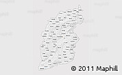 Silver Style 3D Map of Shanxi, single color outside